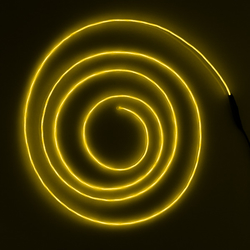Elektroluminiscenční svítící kabel (drát), žlutý, průměr 2,2 mm