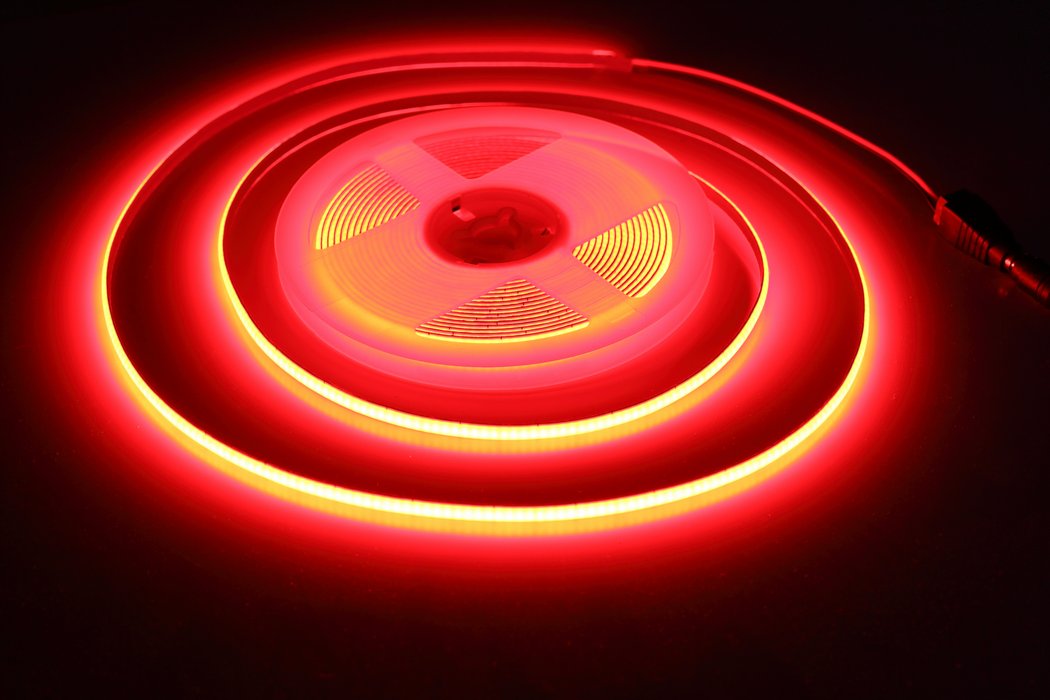 COB LED pásek 400led/m, šířka 5mm, 24V, 7W/m, červená